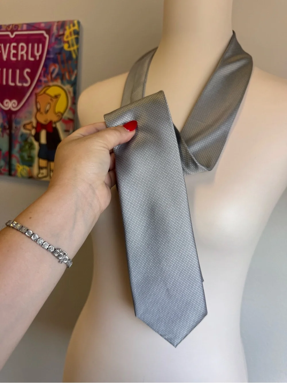 NEW Mens Michael Kors Classic Silver Men's Necktie